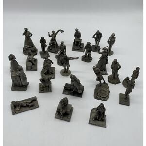 Vtg 1978-1980 Saturday Evening Post Pewter 23 Pc. Parade of American People